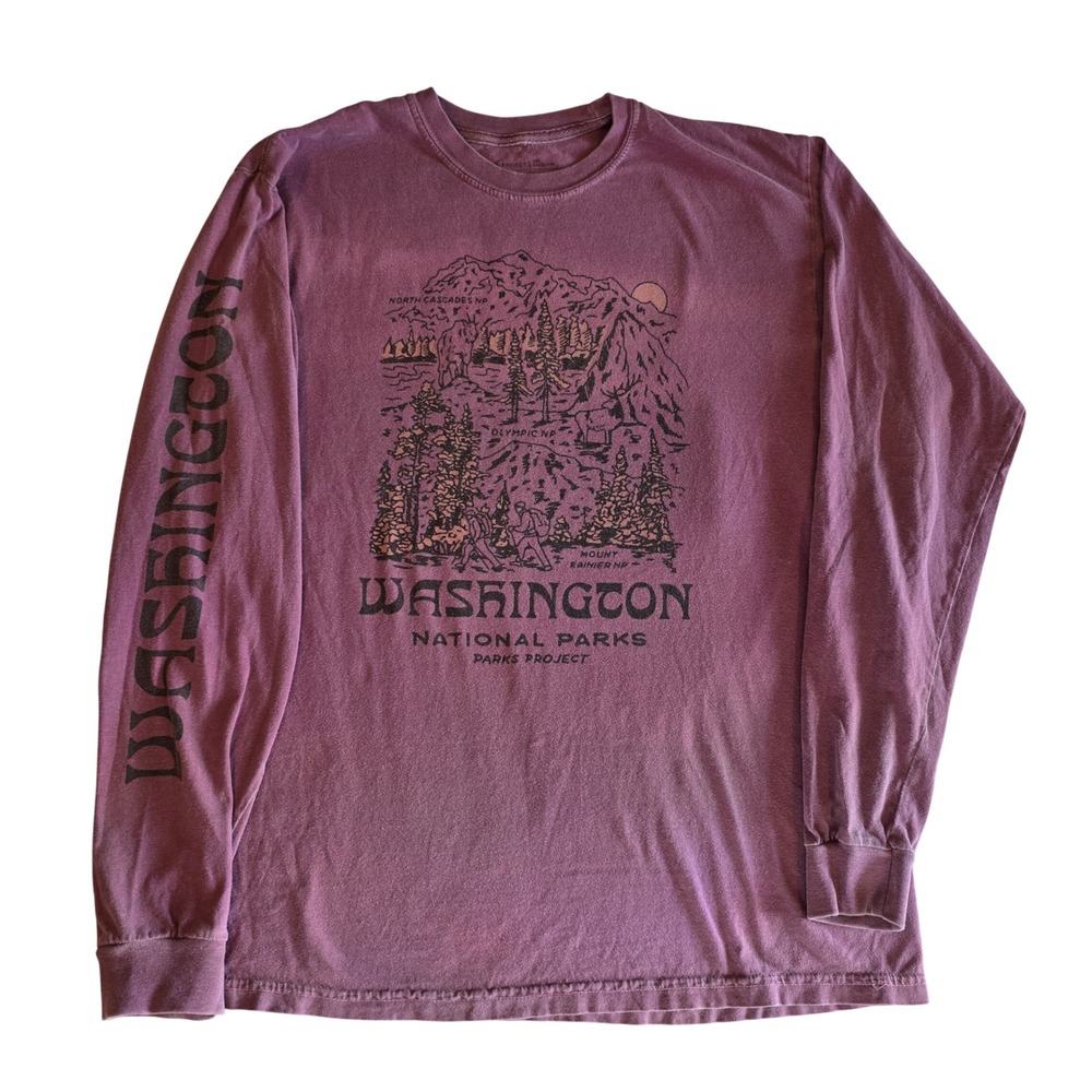 Parks Project Washington National Parks Long Sleeve T-Shirt Purple Mens Medium